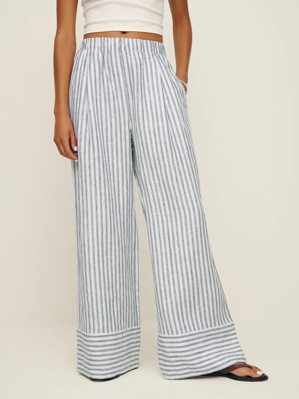 Reformation Fernando Striped Linen Pants - Picture 3 of 4